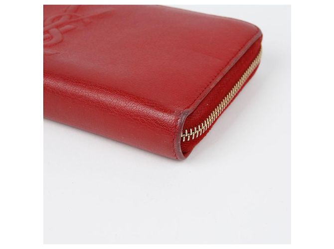 Saint Laurent Monogramm Reißverschluss Langbörse Rot - Ansicht 7