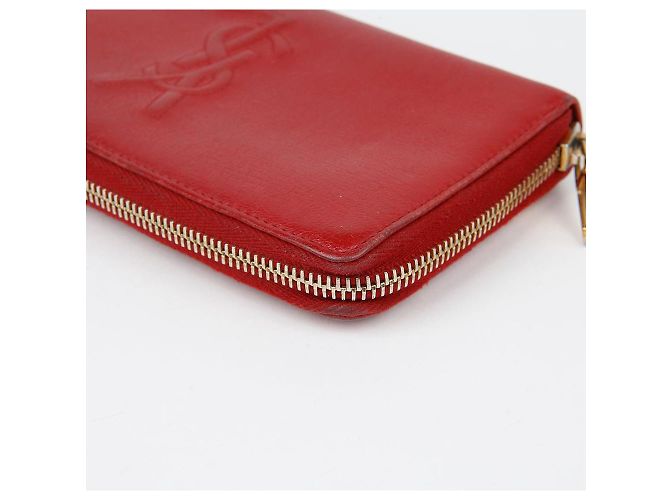 Saint Laurent Monogramm Reißverschluss Langbörse Rot - Ansicht 9