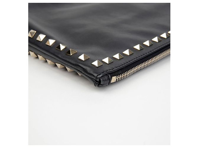 Valentino Clutch con tracolla Rockstud Nero - vista 10