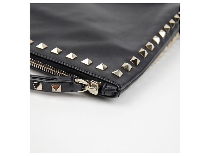 Valentino Clutch con tracolla Rockstud Nero - vista 11