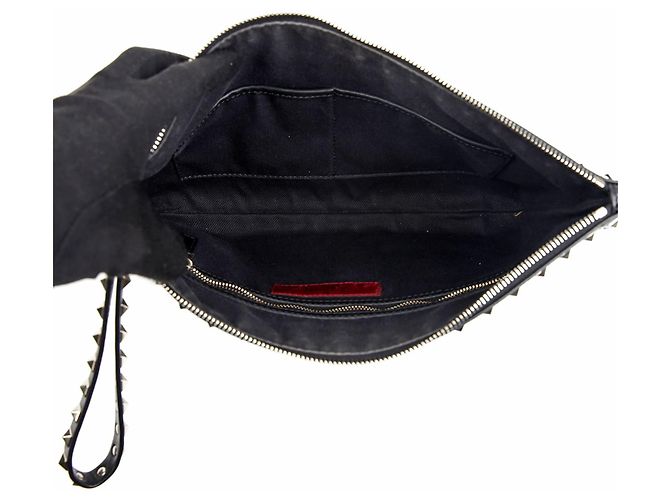 Valentino Clutch con tracolla Rockstud Nero - vista 13