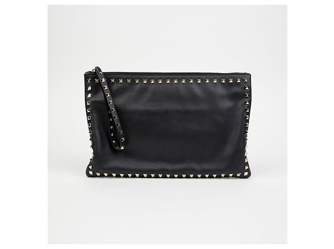 Valentino Clutch con tracolla Rockstud Nero - vista 2