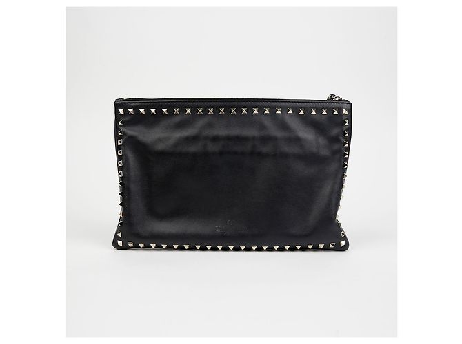 Valentino Clutch con tracolla Rockstud Nero - vista 3