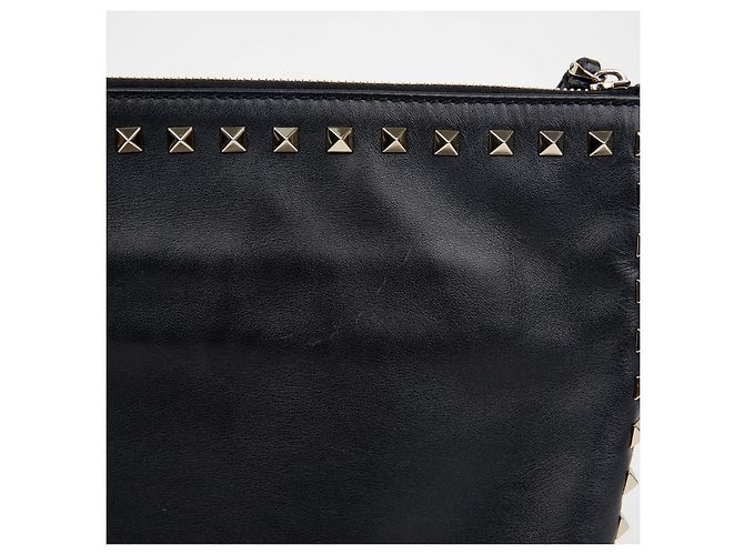 Valentino Clutch con tracolla Rockstud Nero - vista 5