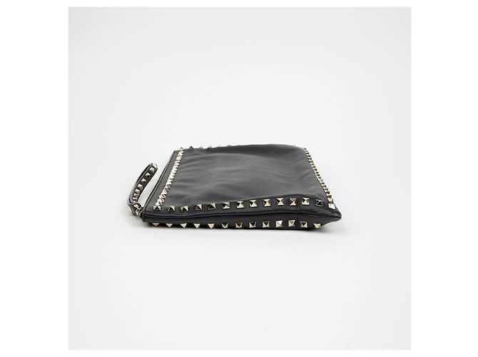Valentino Clutch con tracolla Rockstud Nero - vista 6