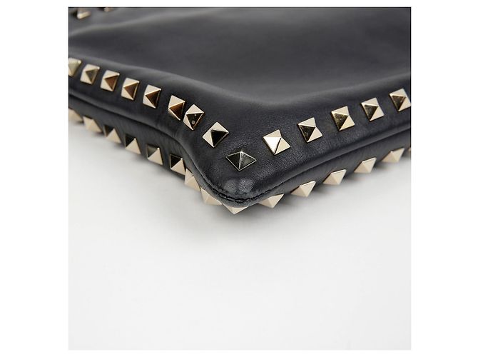 Valentino Clutch con tracolla Rockstud Nero - vista 8