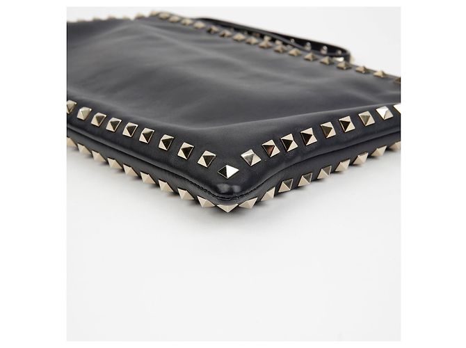 Valentino Clutch con tracolla Rockstud Nero - vista 9