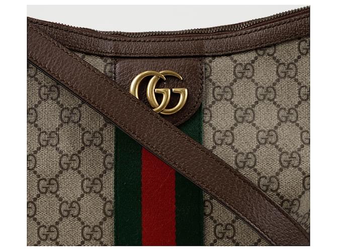 Gucci Bolso hobo Ophidia pequeño Castaño - vista 2
