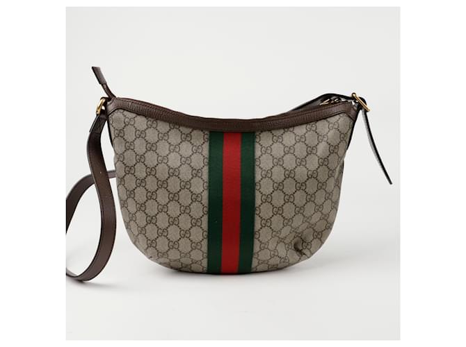 Gucci Bolso hobo Ophidia pequeño Castaño - vista 3