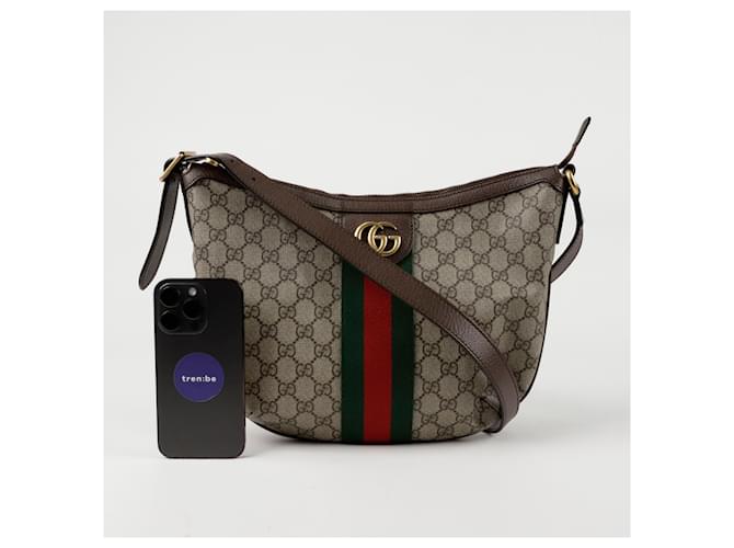 Gucci Bolso hobo Ophidia pequeño Castaño - vista 9