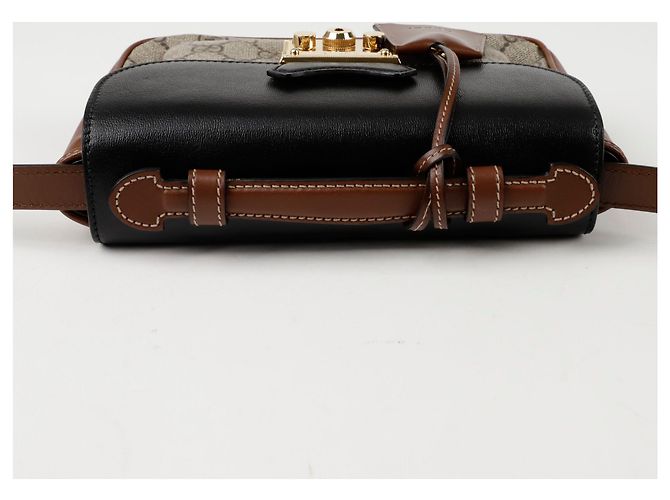 Padlock Gucci Mini Tote Schultertasche in Form eines Vorhängeschlosses Schwarz - Ansicht 4