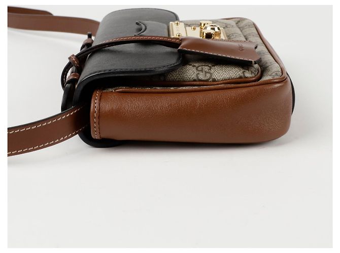 Padlock Gucci Mini Tote Schultertasche in Form eines Vorhängeschlosses Schwarz - Ansicht 7
