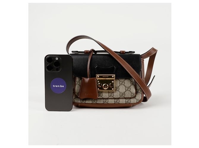 Padlock Gucci Mini Tote Schultertasche in Form eines Vorhängeschlosses Schwarz - Ansicht 8