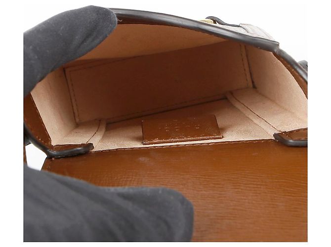 Gucci Borsa a spalla mini Horsebit Marrone - vista 12