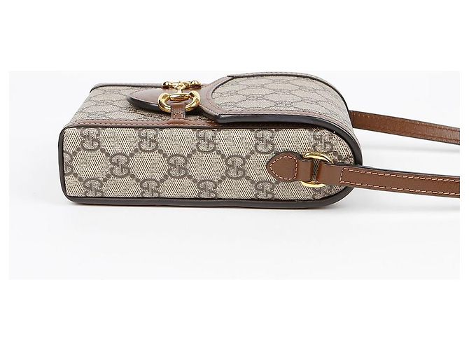 Gucci Borsa a spalla mini Horsebit Marrone - vista 6