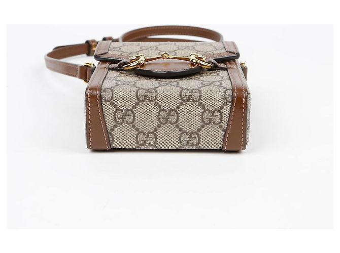 Gucci Borsa a spalla mini Horsebit Marrone - vista 7