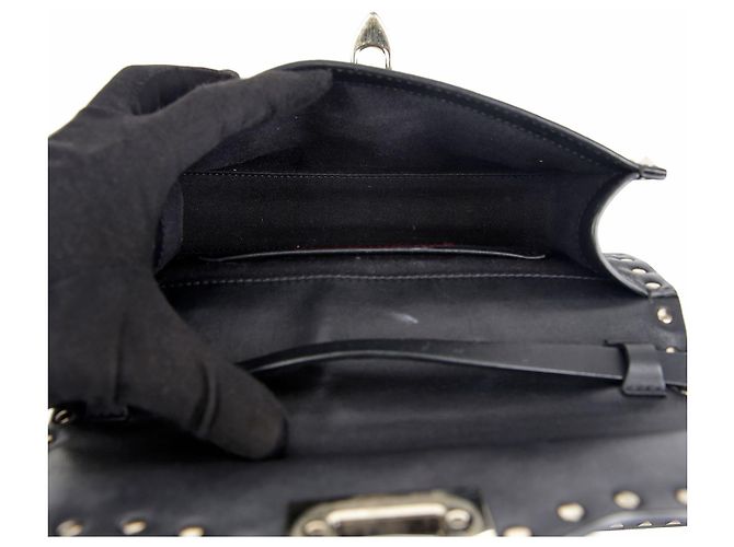 Valentino Borsa a Spalla Crossbody Rockstud Flap Nero - vista 13