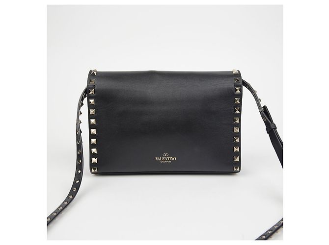 Valentino Borsa a Spalla Crossbody Rockstud Flap Nero - vista 3