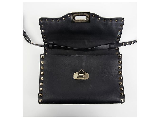 Valentino Borsa a Spalla Crossbody Rockstud Flap Nero - vista 9