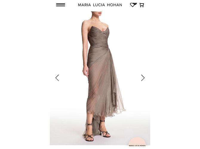 Autre Marque Vestido midi de seda Heidi Maria Lucia Hohan Gris Verde oliva - vista 4