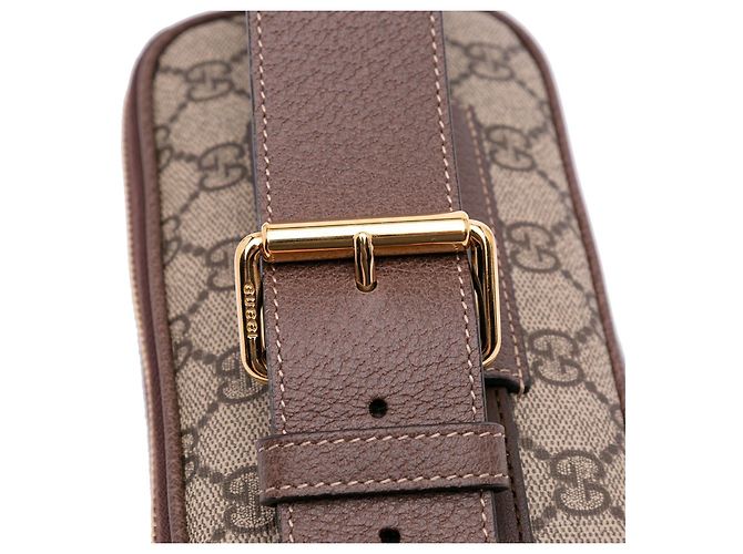 Gucci Piccola borsa a tracolla GG Supreme Web Ophidia – Tessuto rivestito Marrone - vista 10