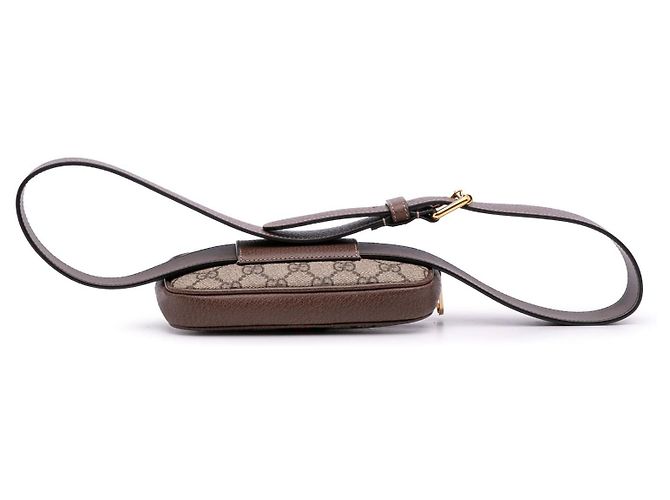 Gucci Piccola borsa a tracolla GG Supreme Web Ophidia – Tessuto rivestito Marrone - vista 3