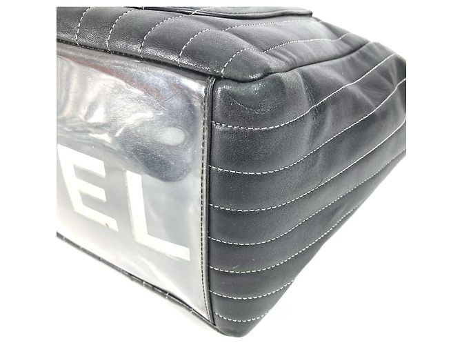 Bolsa Tote Mademoiselle com corrente dupla e logo CC Coco da Chanel Preto - vista 6