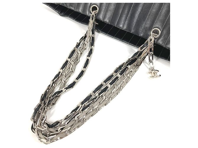 Bolsa Tote Mademoiselle com corrente dupla e logo CC Coco da Chanel Preto - vista 8