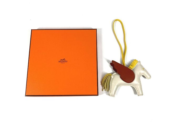 Charm per Borsa Hermès Rodeo Pegasus GM Marrone Bianco Giallo - vista 13