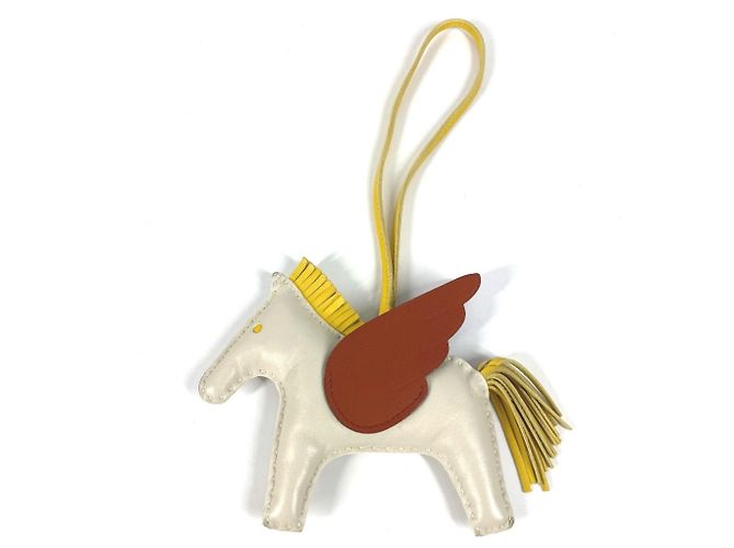 Charm per Borsa Hermès Rodeo Pegasus GM Marrone Bianco Giallo - vista 2