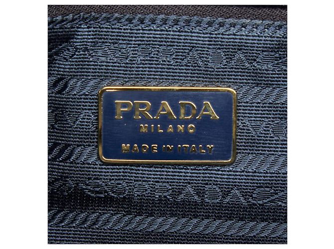 Borsa a catena con placca logo triangolare Prada Blu navy - vista 10