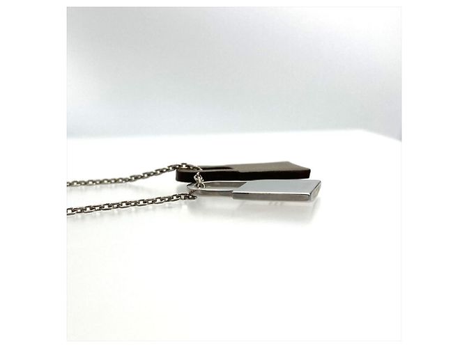 Collar Hermès O'KELLY PENDANT PM Castaño Gris pardo - vista 8