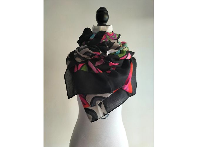 Nuovo stole/scarf maxi multicolore DESIGUAL Nero - vista 6