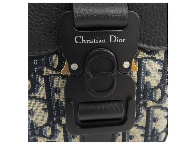 Borsa a mano Christian Dior Nero Blu Beige - vista 5