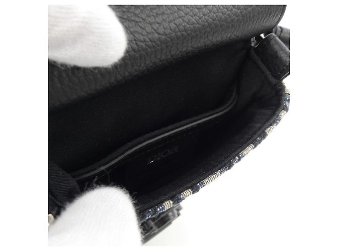 Borsa a mano Christian Dior Nero Blu Beige - vista 6