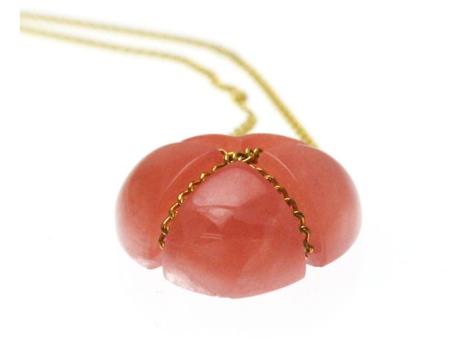 Tiffany & Co Collana a cuore incrociato in rodocrosite Tiffany Chain D'oro - vista 4