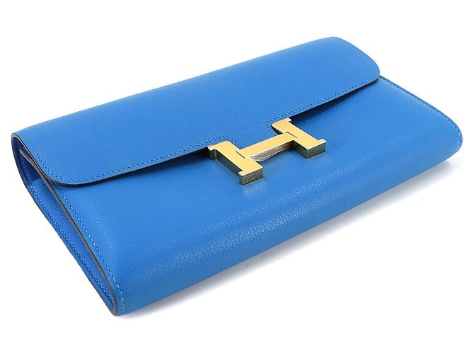 Cartera bifold larga Constance de Hermès en Azul Hydra - vista 3