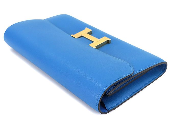 Cartera bifold larga Constance de Hermès en Azul Hydra - vista 4