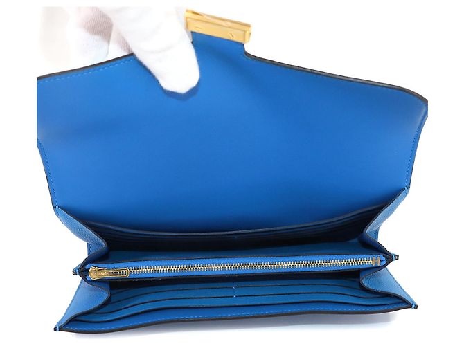 Cartera bifold larga Constance de Hermès en Azul Hydra - vista 5