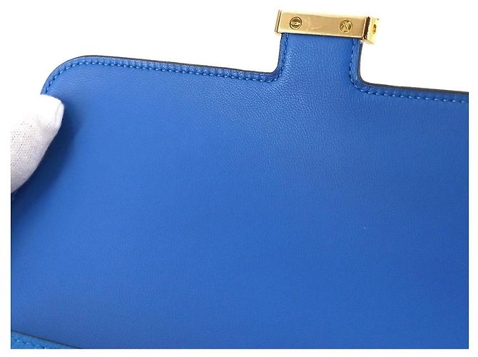 Cartera bifold larga Constance de Hermès en Azul Hydra - vista 8