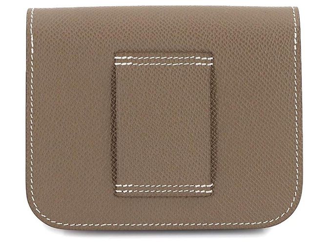 Billetera bifold slim Hermès Constance Gris pardo - vista 3