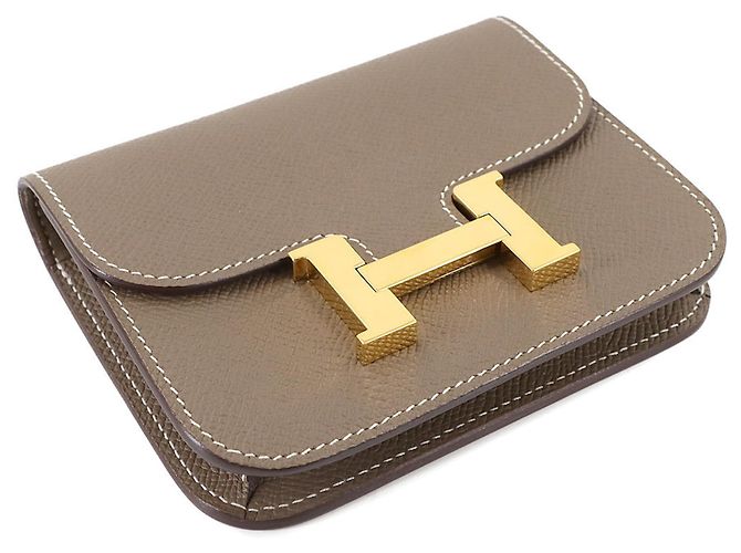 Billetera bifold slim Hermès Constance Gris pardo - vista 4