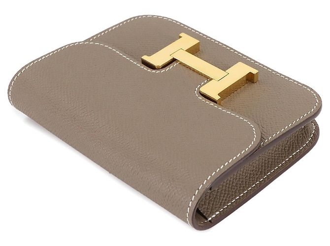 Billetera bifold slim Hermès Constance Gris pardo - vista 5