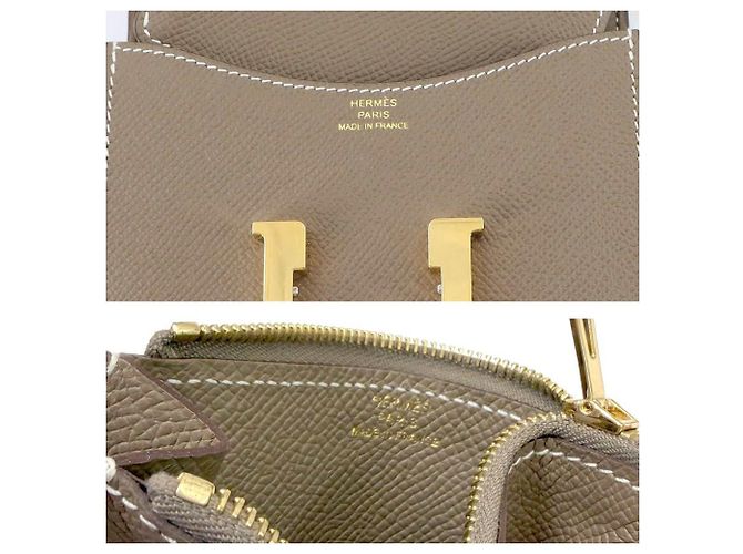Billetera bifold slim Hermès Constance Gris pardo - vista 8