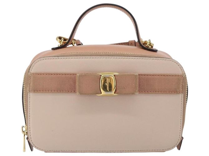 Borsa a mano in pelle Salvatore Ferragamo Vala 2 in 1 Rosa Oro Auth 161059 - vista 13