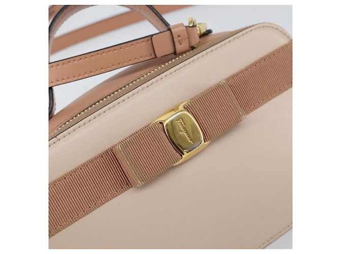 Borsa a mano in pelle Salvatore Ferragamo Vala 2 in 1 Rosa Oro Auth 161059 - vista 18