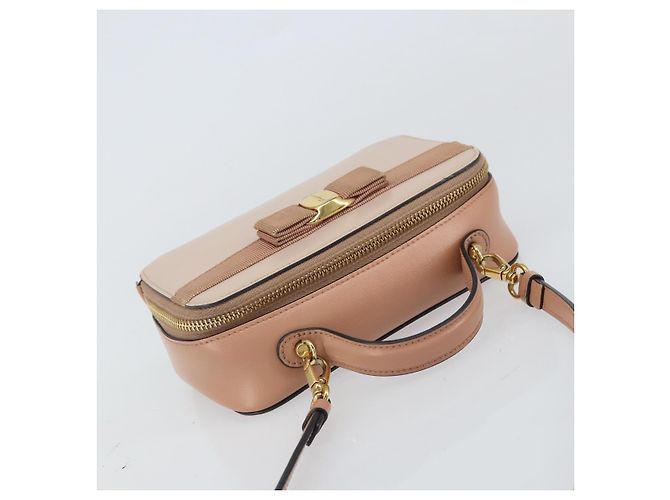 Borsa a mano in pelle Salvatore Ferragamo Vala 2 in 1 Rosa Oro Auth 161059 - vista 6