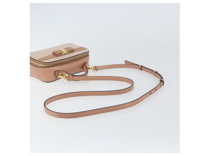 Borsa a mano in pelle Salvatore Ferragamo Vala 2 in 1 Rosa Oro Auth 161059 - vista 8