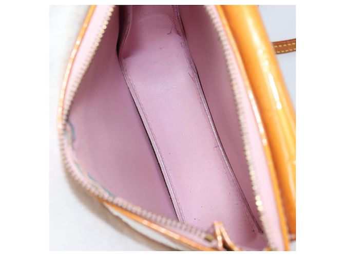 LOUIS VUITTON Pouch Motto Monogram Vernis Rosa Malvavisco M91312 LV Auth 159089 - vista 11