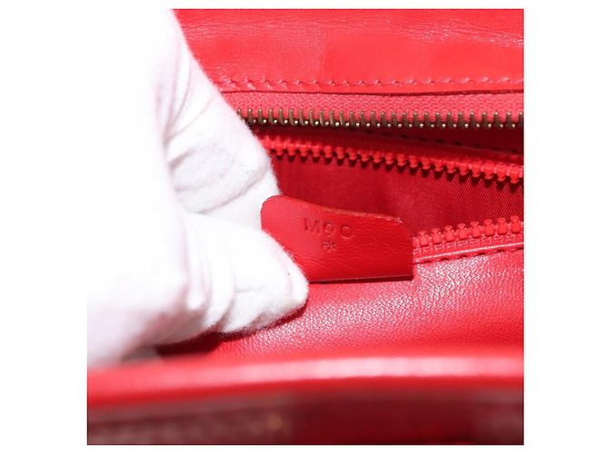 Céline Borsa a Spalla CELINE in Pelle Rossa Dorata Auth 161123 Rosso D'oro - vista 12